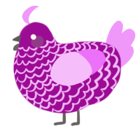 A plum and lavender chicken with a lace pattern