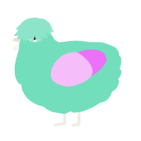 A mint and lavender chicken