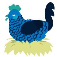 A sapphire and tumblr chicken with a lace pattern