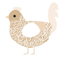 A beige and cream chicken with a double-lace pattern