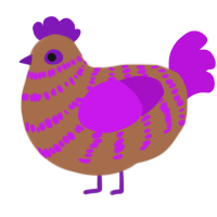 (unnamed), a brown and amethyst chicken with a bar pattern