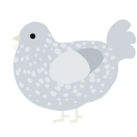 A mist chicken with a speckle pattern