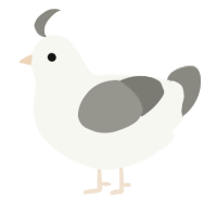 A white and ash chicken