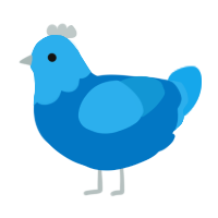 A sapphire and sky chicken with a head pattern