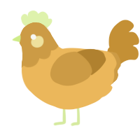A honey and gold chicken with a head pattern