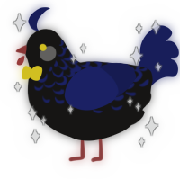 A sable and navy chicken with a half-lace pattern