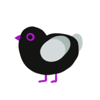 omg emo chicken, a black and silver chicken