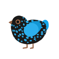 Jewel, a sable and sky chicken with a speckle pattern