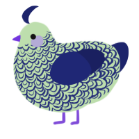 A gluppy and navy chicken with a double-lace pattern