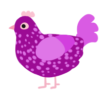 (unnamed), a plum and orchid chicken with a speckle pattern