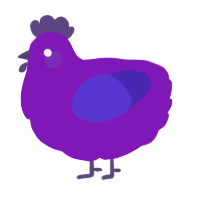 A violet and indigo chicken