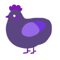 A overcast and blurple chicken