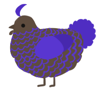 A bark and indigo chicken with a lace pattern