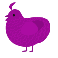 A plum chicken with a lace pattern