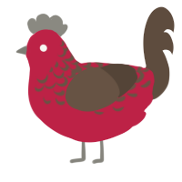 A crimson and bark chicken with a half-lace pattern