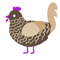 (unnamed), a bark and beige chicken with a lace pattern