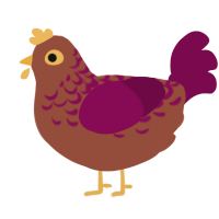 A russet and wine chicken with a half-lace pattern