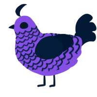 A blurple and tumblr chicken with a lace pattern