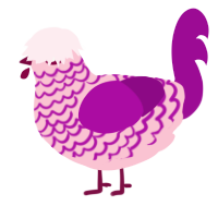 A rose and plum chicken with a lace pattern