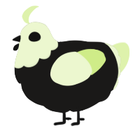 A sable and apple chicken with a head pattern
