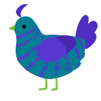 A sea and indigo chicken with a bar pattern