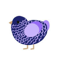 (unnamed), a navy and lilac chicken with a lace pattern