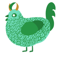 (unnamed), a mint and viridian chicken with a double-lace pattern