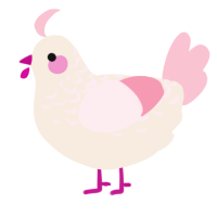 A cream and rose chicken with a half-lace pattern