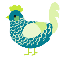 A sea and apple chicken with a lace pattern