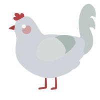A mist and silver chicken