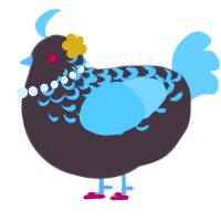 A silver and russet chicken with a half-lace pattern