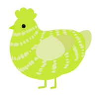 Lima, a lime and lemon chicken with a bar pattern