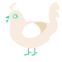 A cream chicken
