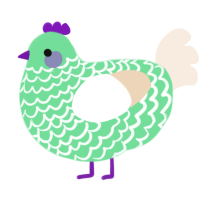 A spring and cream chicken with a lace pattern