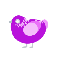 Amethyst, a amethyst and lavender chicken with a neck-speckle pattern