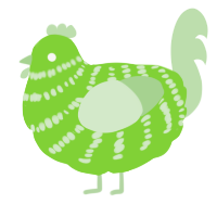 A grass and gluppy chicken with a bar pattern