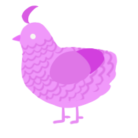 A lavender and orchid chicken with a lace pattern