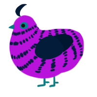 Scene Freak, a amethyst and tumblr chicken with a bar pattern