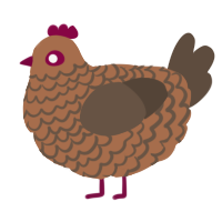 A brown and bark chicken with a lace pattern