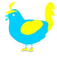 A sky and yellow chicken