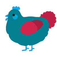 A sea and crimson chicken