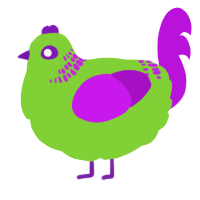 A grass and amethyst chicken with a neck-band pattern