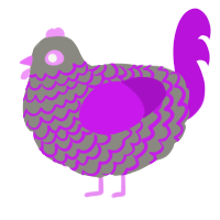 A ash and amethyst chicken with a lace pattern