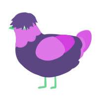 A overcast and orchid chicken with a head pattern