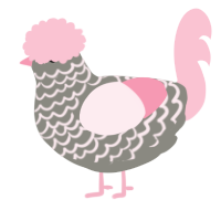 A ash and rose chicken with a lace pattern