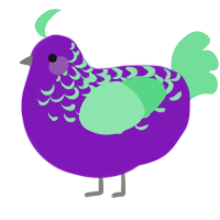 A violet and spring chicken with a half-lace pattern
