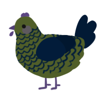 A olive and tumblr chicken with a lace pattern