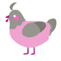 A pink and ash chicken with a head pattern