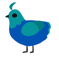 A ultramarine and teal chicken with a head pattern