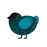 (unnamed), a black and sea chicken with a double-lace pattern